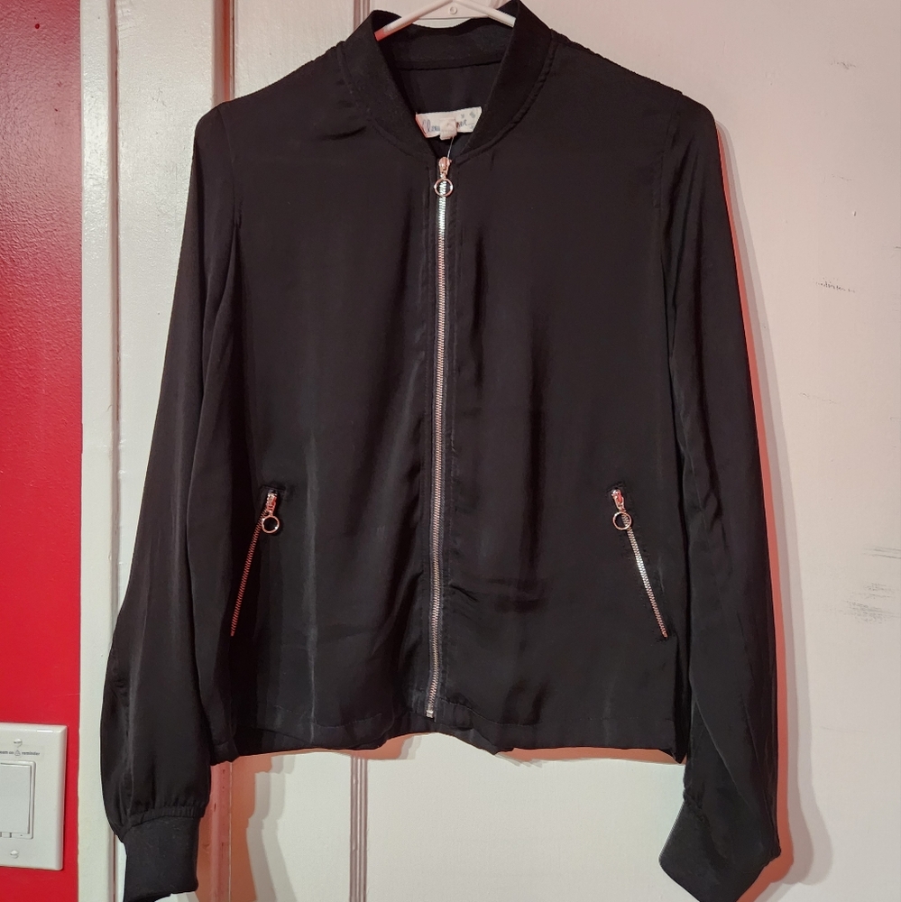 M black thin bomber jacket